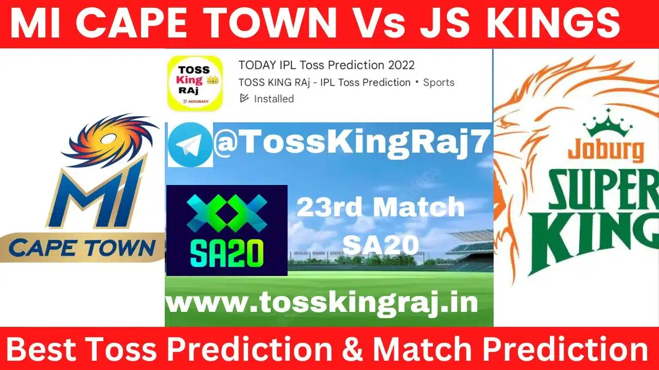 MICT Vs JSK Toss Prediction Today | 23rd T20 Match | MI Cape Town vs Joburg Super Kings Today Match Prediction | SA20