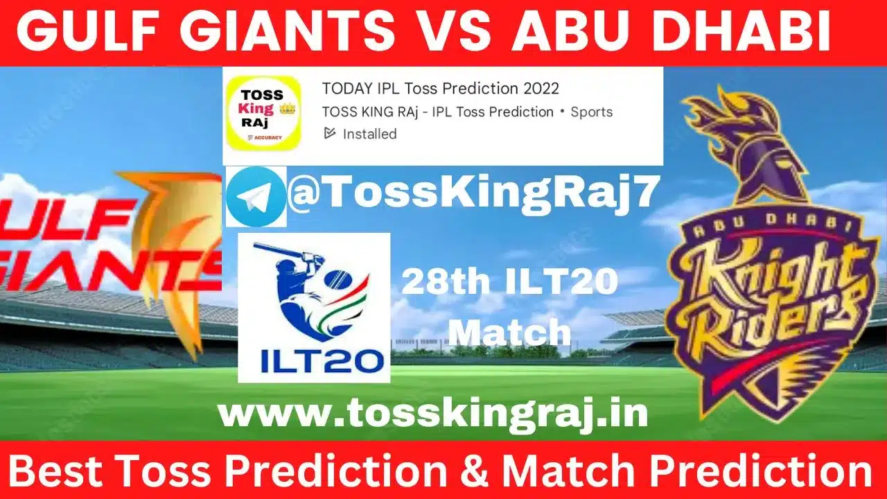 GG vs ADKR Toss Prediction Today | 28th T20 Match | Gulf Giants Vs Abu Dhabi Knight Riders Today Match Prediction | ILT20 - 2024