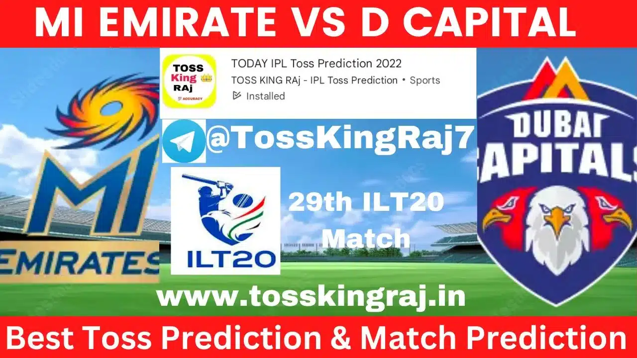 MIE Vs DC Toss Prediction Today | 29th T20 Match | MI Emirates Vs Dubai Capitals Today Match Prediction | ILT20 2024