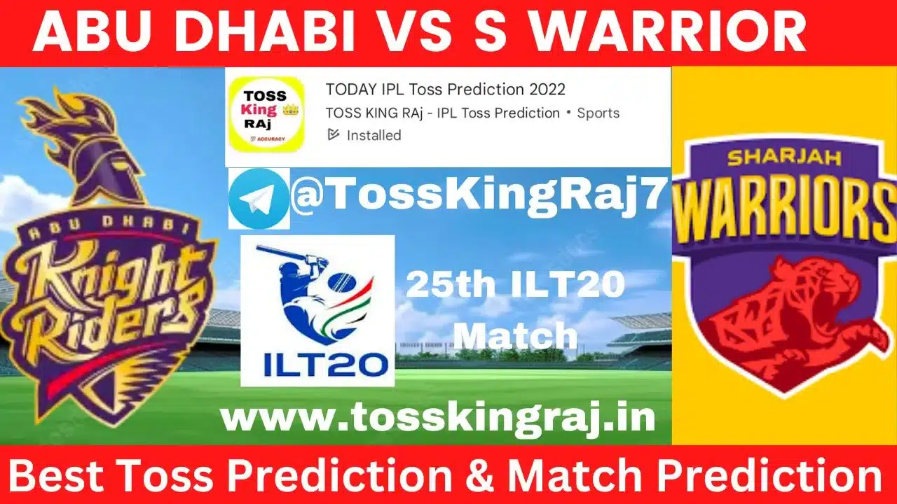 ADKR Vs SW Toss Prediction Today | 25th T20 Match | Abu Dhabi Knight Riders vs Sharjah Warriors Today Match Prediction | ILT20 2024